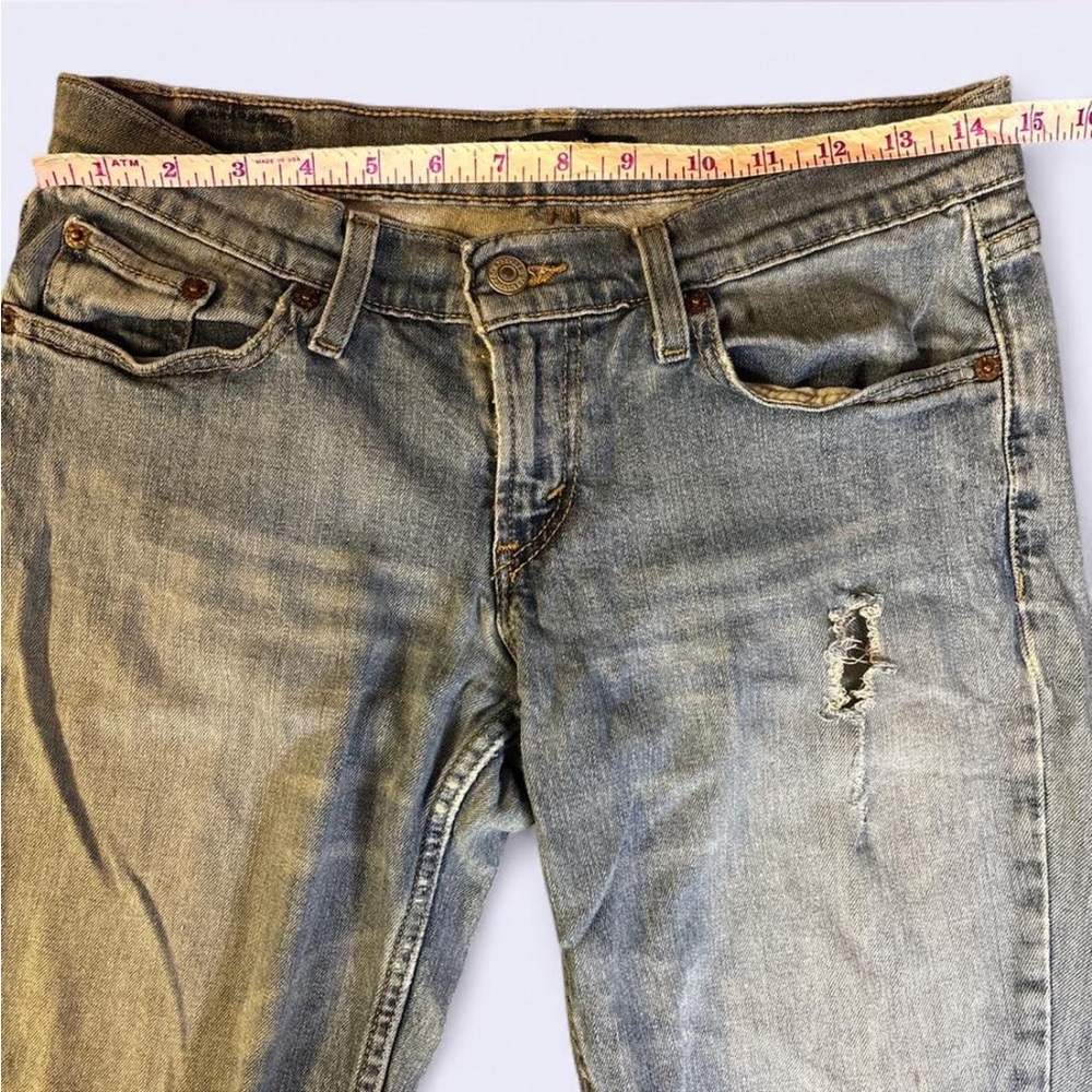 Levi's Low Rise Distressed Denim Jeans Light Wash 7M - Picture 5 of 9